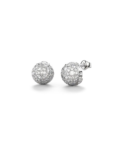 Guess Boucles d'Oreilles Femme JUBE04457JWRHT-U, Pendantes Logo, Argent
