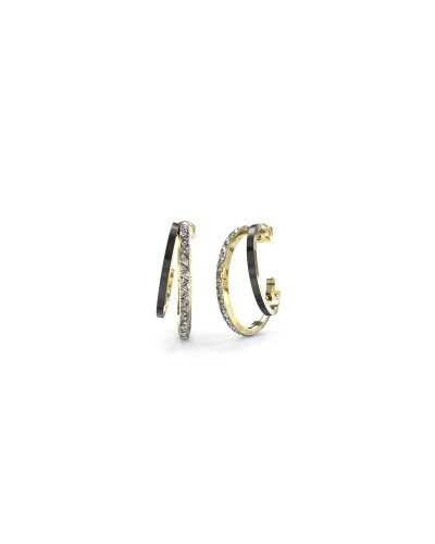 Guess Orecchini Donna Pendenti Oro Nero Cristalli - Eleganti & Glamour
