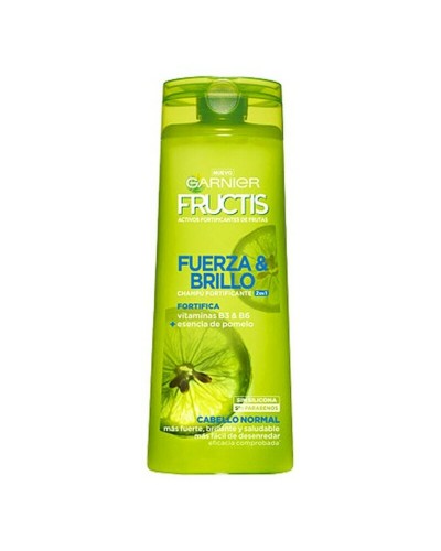 Garnier Fructis Fuerza & Brillo 2en1: Champú Fortificante para Cabello Normal, 360ml
