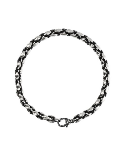 Albert M. Bracelet Homme Acier Inoxydable Maille Byzantine Argent 21.5cm
