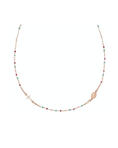 Amen Collar Mujer Plata 925 Rosado con Cruz y Circonitas - CRO10RRRV3F
