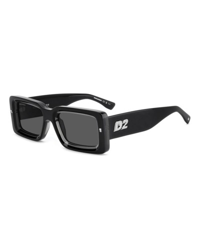 Dsquared2 Occhiali da Sole Uomo D2 0142_S - Montatura Nera, Lenti Grigie
