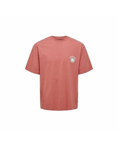 Only & Sons Onskasen Camiseta Salmón Hombre - Manga Corta Corte Relajado
