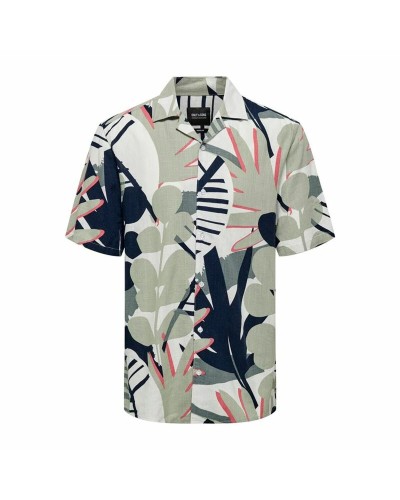 Only & Sons Leinenhemd Herren Kurzarm - Lässig Sommerlich - Onsbertil Reg Visc
