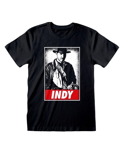 T-shirt Indiana Jones Indy Noir Unisex - Manches Courtes - Film Culte
