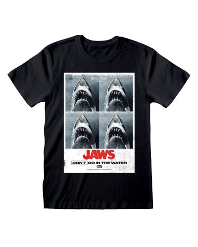 Jaws "Don't Go In The Water" Schwarzes Unisex T-Shirt - Kurzärmelig - Kultfilm
