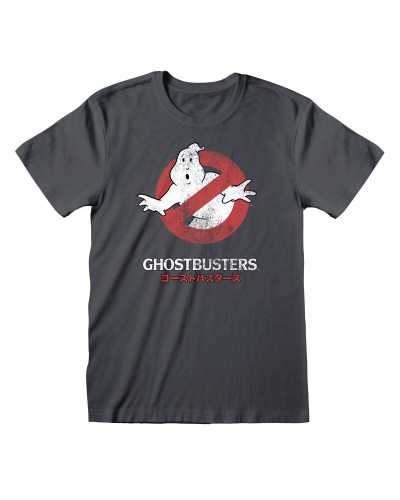 Ghostbusters Unisex T-shirt - Dark Grey Japanese Text
