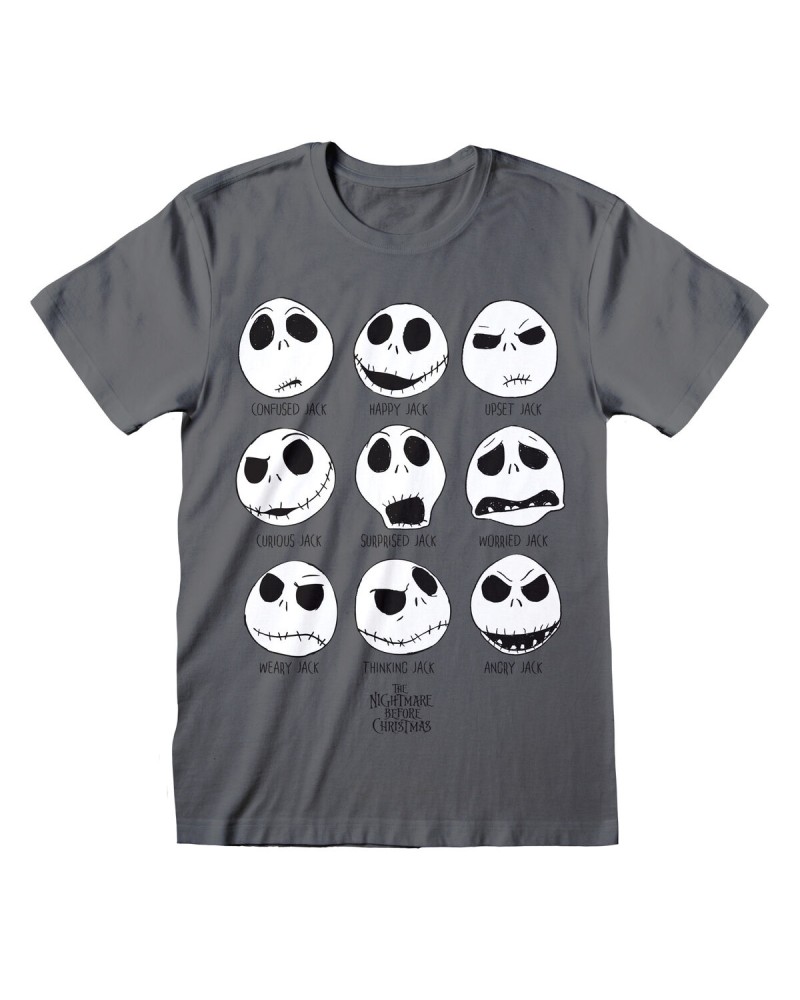 The Nightmare Before Christmas Maglia Unisex: Many Faces Grigio Scuro