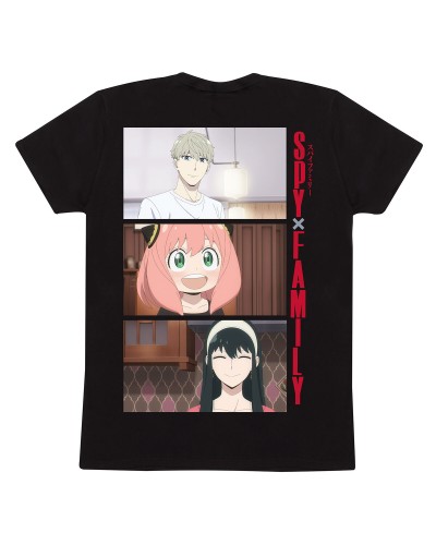 T-shirt Spy X Family Trio Shots Noir Unisexe - Manches Courtes Anime

