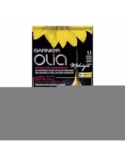 Garnier Olia Tinte Permanente Sin Amoniaco 1.10 Negro Zafiro
