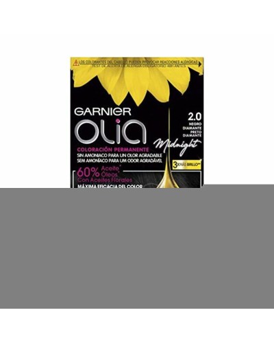 Permanent färg Garnier Olia Utan ammoniak Nº 2.0 Black Diamond