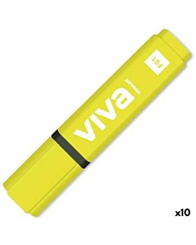 Molin Viva Textmarker Gelb - 10er Pack - Fluoreszierend für Studium/Büro
