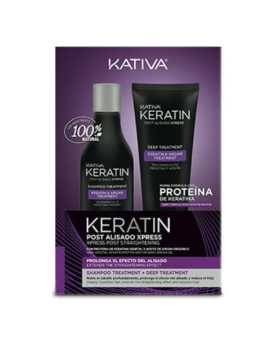 Ensemble de coiffure lissage Brésilien Kativa Keratin (2 pcs) (250 ml + 200 ml)