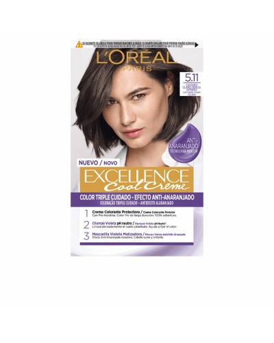 Permanent hårfäg - creme L'Oreal Make Up Excellence Cool 5.11-castaño claro ceniza intenso