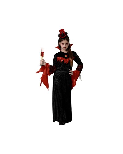 Costume Vampire Fille 5-6 Ans - Robe Halloween Élégante et Effrayante
