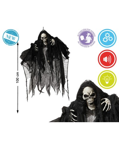 Squelette Halloween 100cm x 90cm - Décoration Horreur Réaliste
