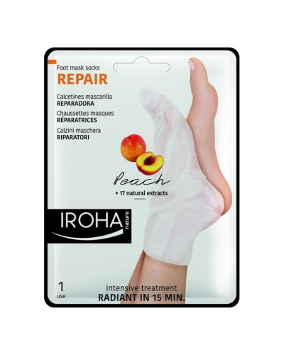 Iroha Chaussettes Hydratantes Réparatrices Pêche - Nourrit et Répare les Pieds Secs

