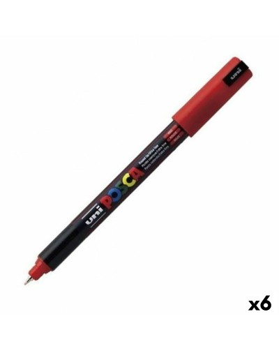 POSCA PC-1MR Rosso - Pennarelli a Punta Fine 0.7mm - Set 6 Unità
