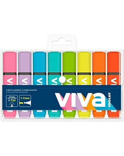 Molin VIVA Resaltadores Multicolor 8pz - Set Completo Estudio/Oficina
