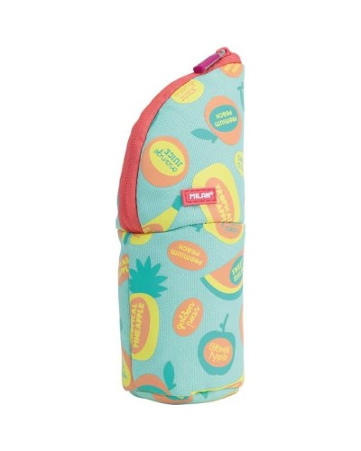 Milan FRUTIKIS School Pencil Case Green Orange - Pencil Holder 21x11.5x8 cm
