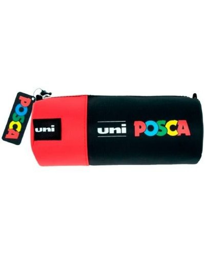 Estuche Escolar POSCA Negro Rojo - Portatodo 8,5x19,5 cm - Organización de Bolígrafos
