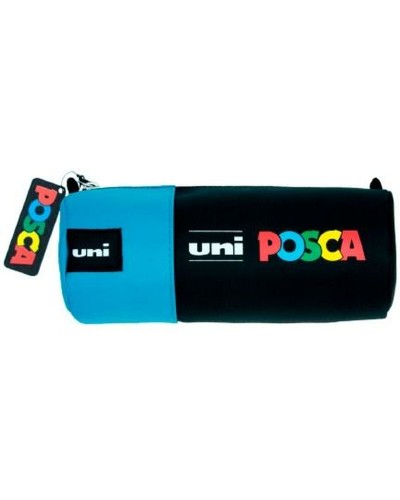 Trousse Scolaire POSCA Bleu Noir - Porte-Crayon 8.5x19.5cm
