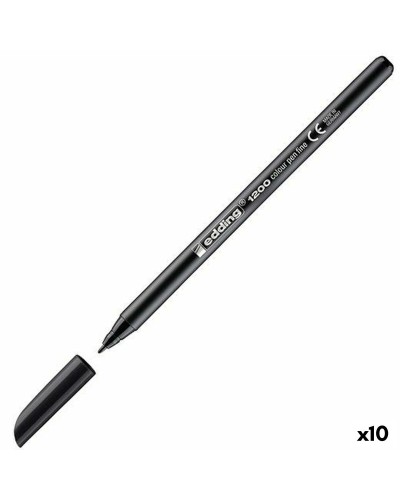 Markeerstiften Edding 1200 Zwart (10 Stuks)