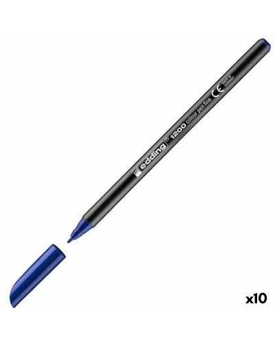Edding 1200 Bleu Clair - Feutres de Coloriage Pointe Fine - Set de 10
