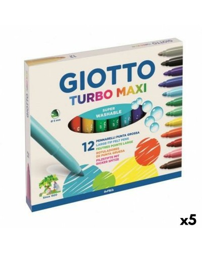 Giotto Turbo Color Filzstifte Auswaschbar - Set 5 Stück Schule und Zeichnen

