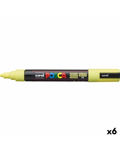 POSCA PC-5M Amarillo - Marcador Acrílico Punta Media 1.8-2.5mm - Set 6 Unidades
