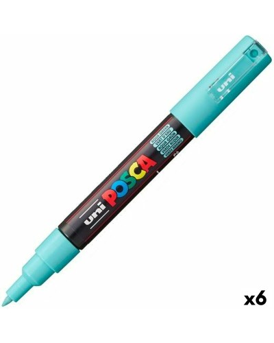 Rotulador Acrílico POSCA PC-1M Aguamarina - Punta Fina 0.7mm - Set de 6 Unidades
