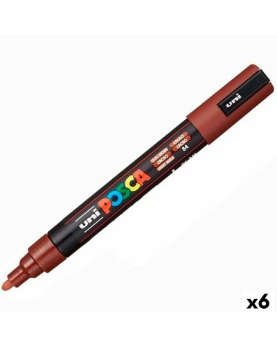 POSCA PC-5M Acrylic Markers Cocoa - Medium Tip 1.8-2.5mm - Set of 6 Pieces - Art & Hobby
