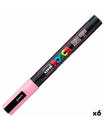 POSCA PC-3M Light Pink - Acrylic Paint Marker Fine Tip 0.9-1.3mm - Set of 6
