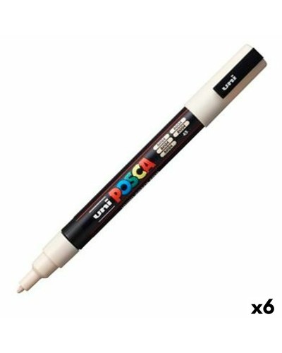 POSCA PC-3M Beige - Set de 6 Marqueurs Peinture Acrylique Pointe Fine 0.9-1.3mm - Dessin & Scrapbooking
