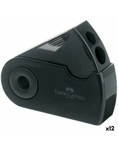 Faber-Castell Spitzer Schwarz - 12 Stück - Ideal für Schule und Büro
