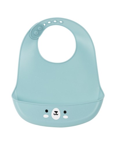 Safta Babero Silicona Azul - Impermeable, Fácil de Limpiar (21x26 cm)
