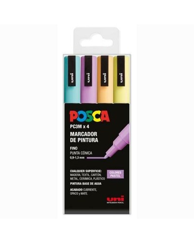 Acrylverfmarkeerder POSCA PC-3M/4C Taart 0,9-1,3 mm 4 Onderdelen