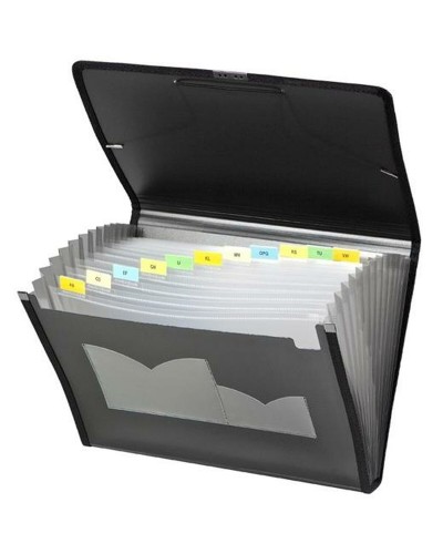 Classificatore Documenti Carchivo Dune Nero A4 - 24.5x33.5x4cm Archiviazione
