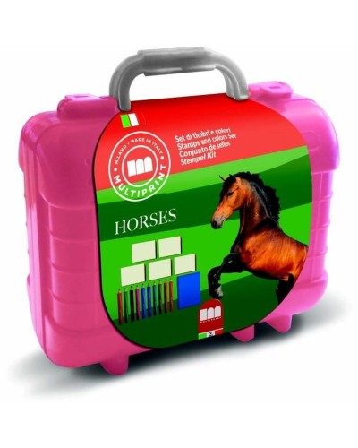 Multiprint Sellos Caballos - Set Sellos Madera y Goma - Tema Granja
