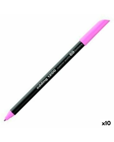 Edding 1200 Néon Rose - Feutres de Coloriage Pointe Fine - Set de 10 Unités
