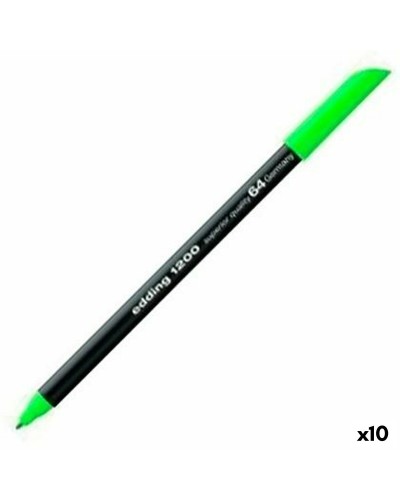 Edding 1200 - Rotuladores de Color Verde - Set de 10 - Punta Fina
