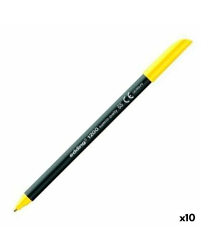 Edding 1200 Feutres Jaunes - Pointe Fine, 10 Pièces - Idéal pour l'Écriture et le Dessin
