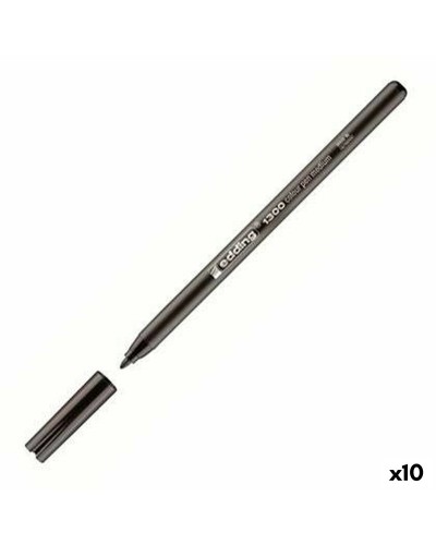 Edding 1300 Negro - Rotuladores Punta Fina 1mm - Set 10 Unidades - Trazo Preciso
