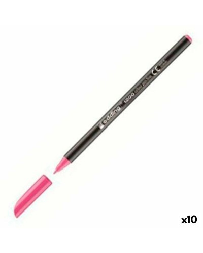 Edding 1200 Rotuladores Rosa - Paquete de 10 Unidades - Escritura Fina
