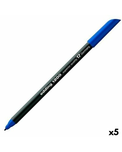 Edding 1200 Stahlblau - Farbige Filzstifte Feine Spitze - 5er Set

