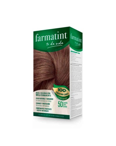 FarmaTint 5D Teinture Permanente Châtain Clair Doré - Cheveux Sains et Brillants
