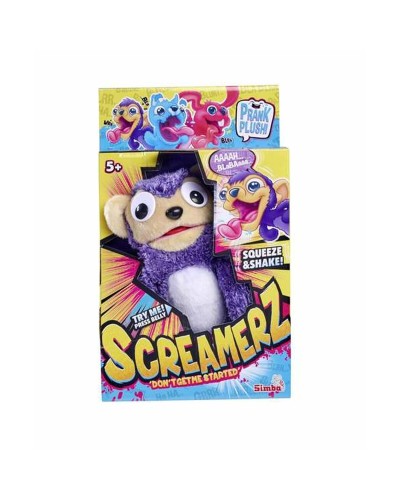 Simba Screamerz Singe en Peluche avec Son, 30cm, Violet - Jouet Interactif
