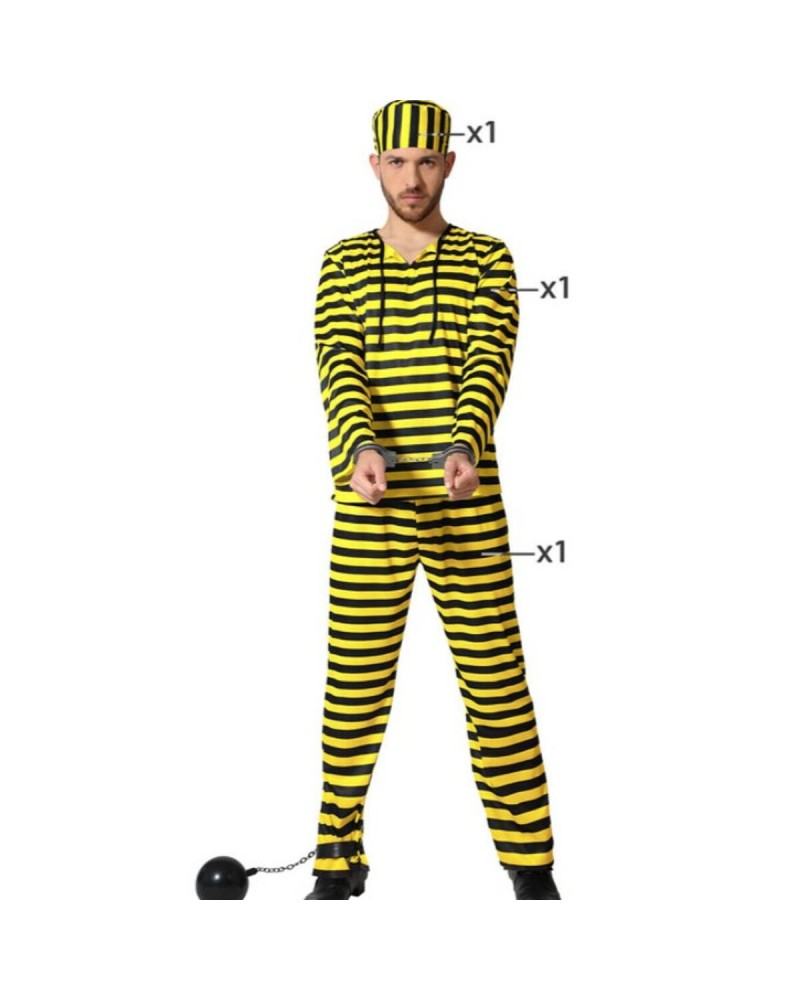 Costume for Adults Yellow Male Prisoner