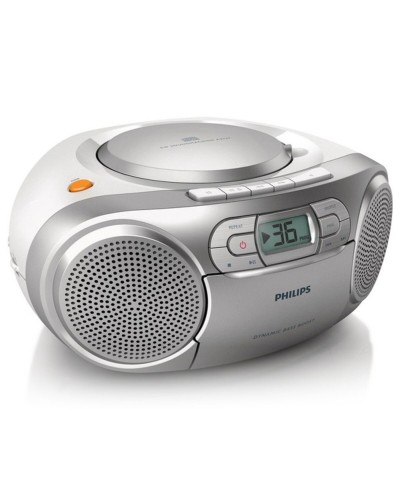 Philips AZ127 Radio Cassette FM Portátil - Plata, 2W, Audio Estéreo
