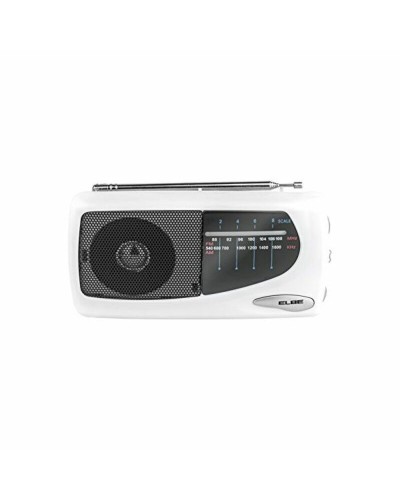 Radio Transistor Portatile ELBE RF-52-SOB Bianco - AM/FM Batteria/Corrente
